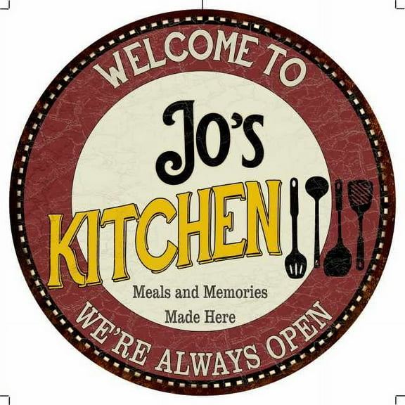 Jo's Kitchen 14" Round Metal Sign Bar Game Room Wall Decor 100140040252