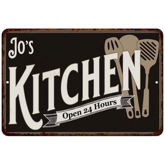Jo's Kitchen Sign Metal Wall 8 x 12 Matte Finish Metal 108120019253