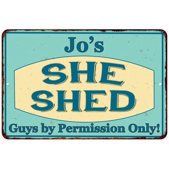 Jo's SHE SHED Metal Sign Wall Decor Gift 8x12 208120039253