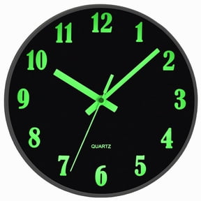 JoFomp Modern Night Light 8" Quartz Wall Clock with Silent Sweep Movement for Bedroom, Kitchen