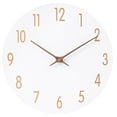 thumbnail image 1 of JoFomp 12 inch Modern Style Wood Silent Non-Ticking Battery Operated Wall Clock, Quartz Clock Decorative for Living Room, Kitchen, Home, Office (White), 1 of 7