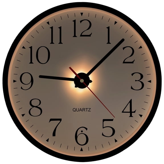 JoFomp Night Light Wall Clocks Battery Operated, 12 Inch Silent LED Light Up Wall Clocks for Living Room Decor, Modern Wall Clock for Bedroom Night Glow, Illuminated Clock with Auto-Dimming/USB Cable
