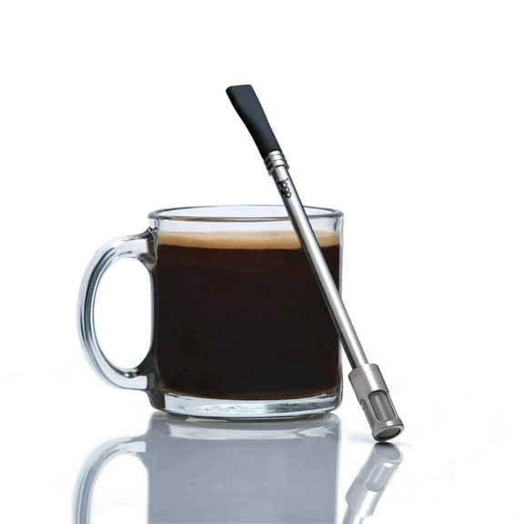 JoGo - The Original Coffee and Tea Brewing Straw - Portable Coffee Maker - Stainless Steel Single Serve Strainer - Filter Function for Hot & Cold Brew - Yerba Mate Straw for Loose Leaf Teas & Coffee