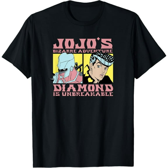 JoJo Part 4 Josuke And Shining Crazy Diamond Drawing Anime T-Shirt Short Sleeve Crew Neck Soft Fitted Tees T-Shirt