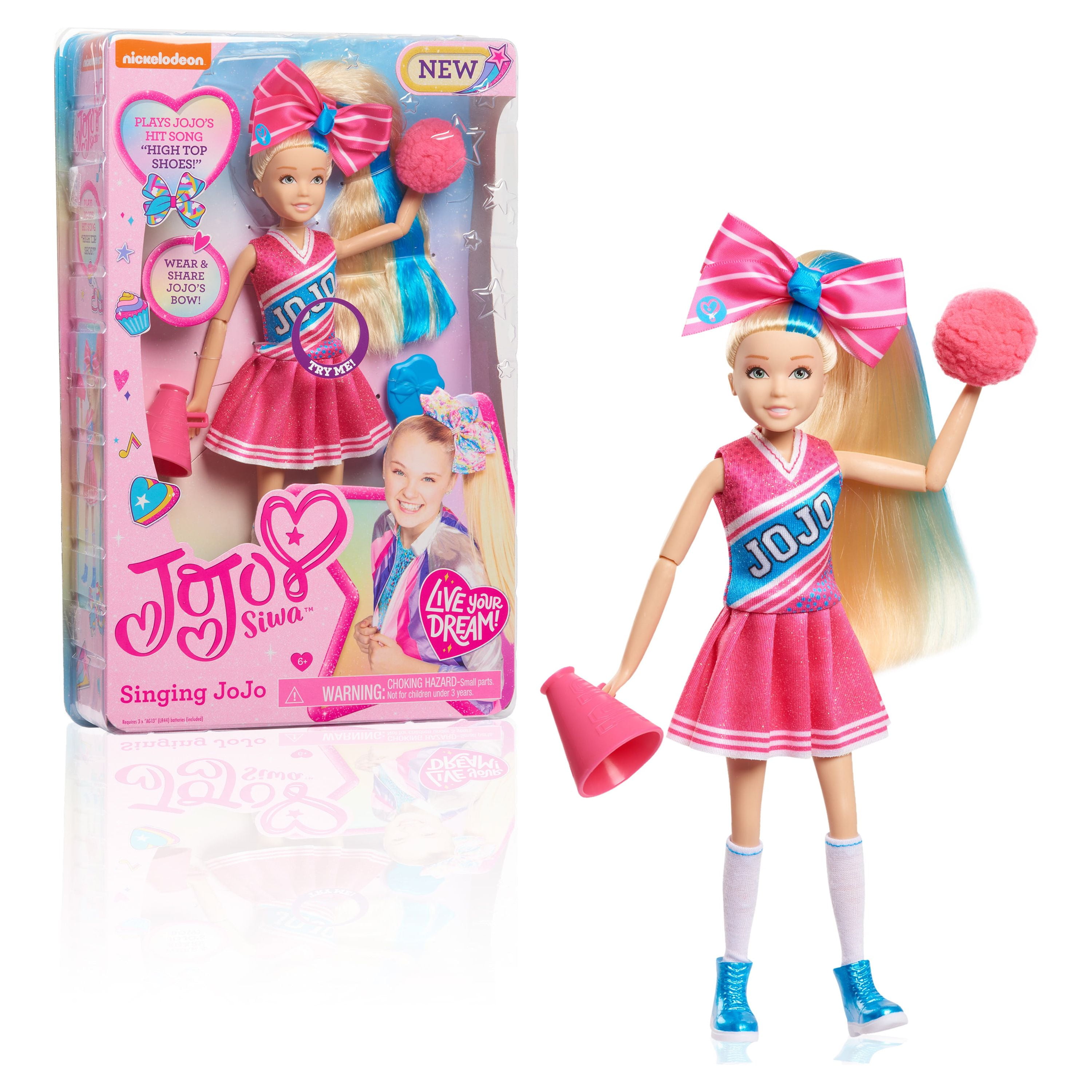 JoJo Siwa 10 Inch Singing Doll, Sings High Top Shoes, Pink Cheerleading  Outfit and Accessories, Kids Toys for Ages 6 Up, Gifts and Presents 