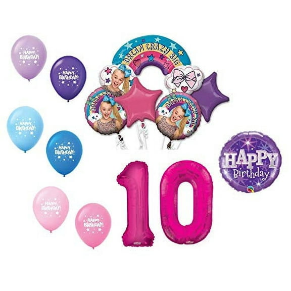 JoJo Siwa 10th "10" Happy Birthday Party Dream Crazy Big Decoration Balloon Bundle Set