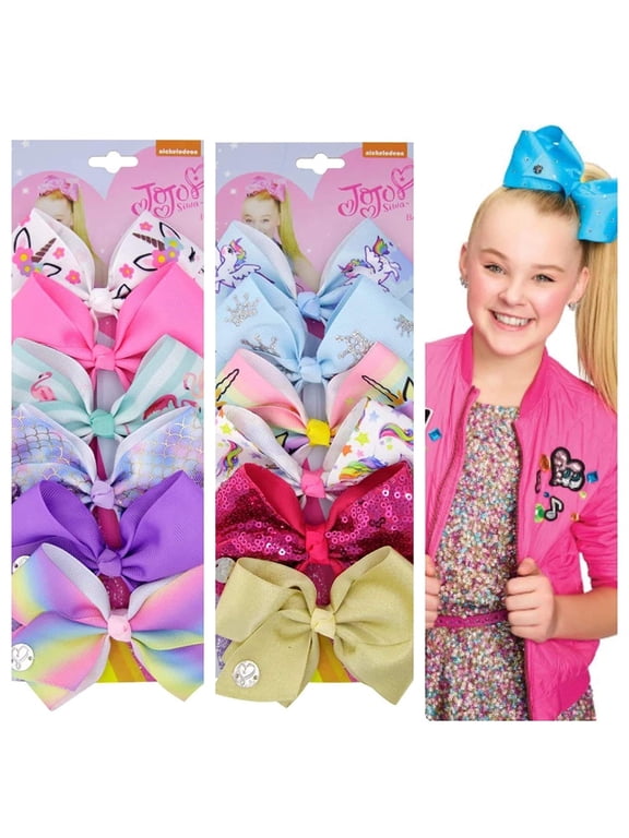 12pcs Hair Bows for Girls ( 2 Set) - 5 Inches Alligator Clips (2)