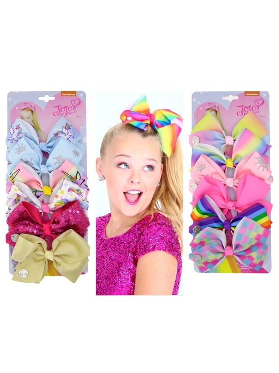 12pcs Hair Bows for Girls (2 Set) - 5 Inches Alligator clips (3)