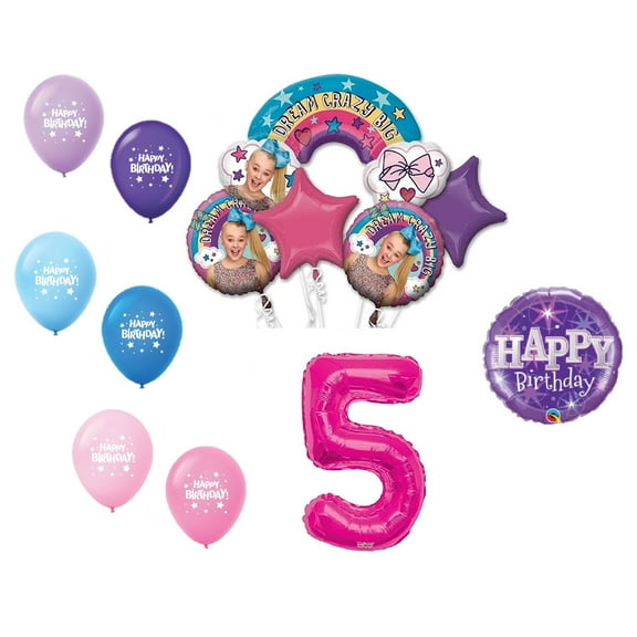 JoJo Siwa 5th Birthday Party Large Decoration Balloon Bundle, for 5 Year Old