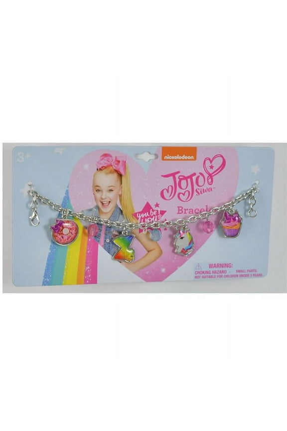 JoJo Siwa - 7 Charm Bracelet with 2mm Metal Charms  Jelly Faceted Beads