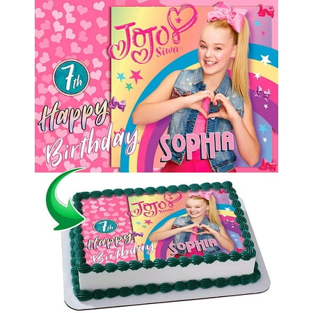 JoJo Siwa 7th Birthday Cake Topper, by Inkuten