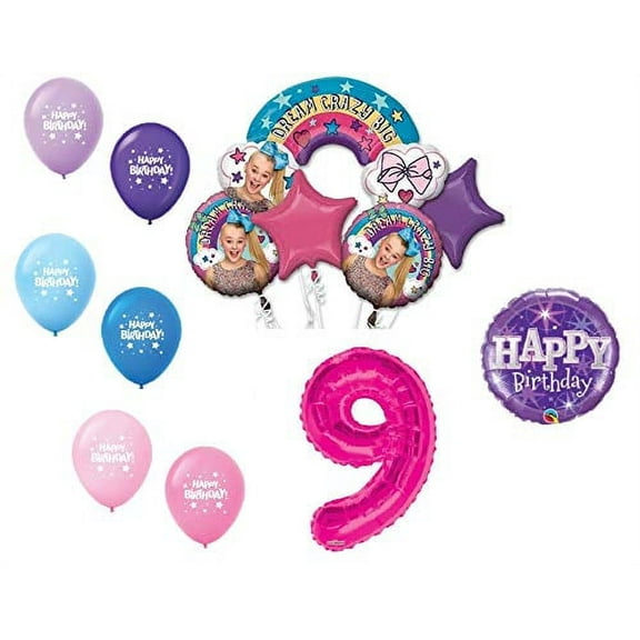 JoJo Siwa 9th "9" Happy Birthday Party Dream Crazy Big Decoration Balloon Bundle Set