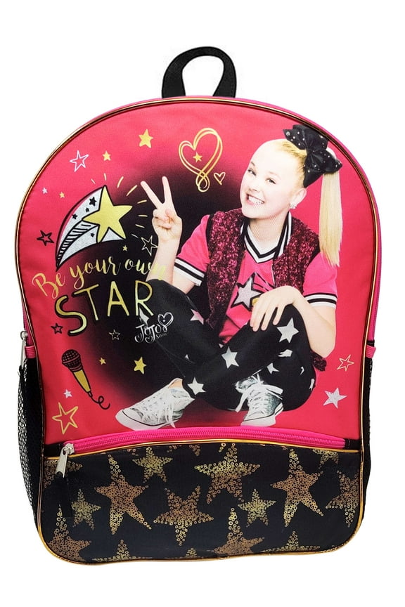 JoJo Siwa Backpack 16" Be Your Own Star Heart Peace Front Pocket