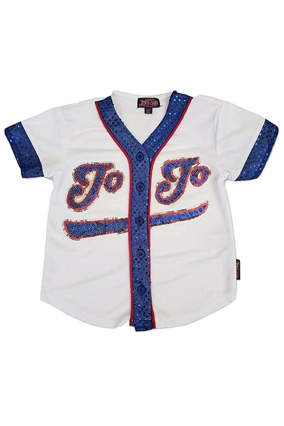 Big Girl's White Baseball Jersey Top - M(7/8)