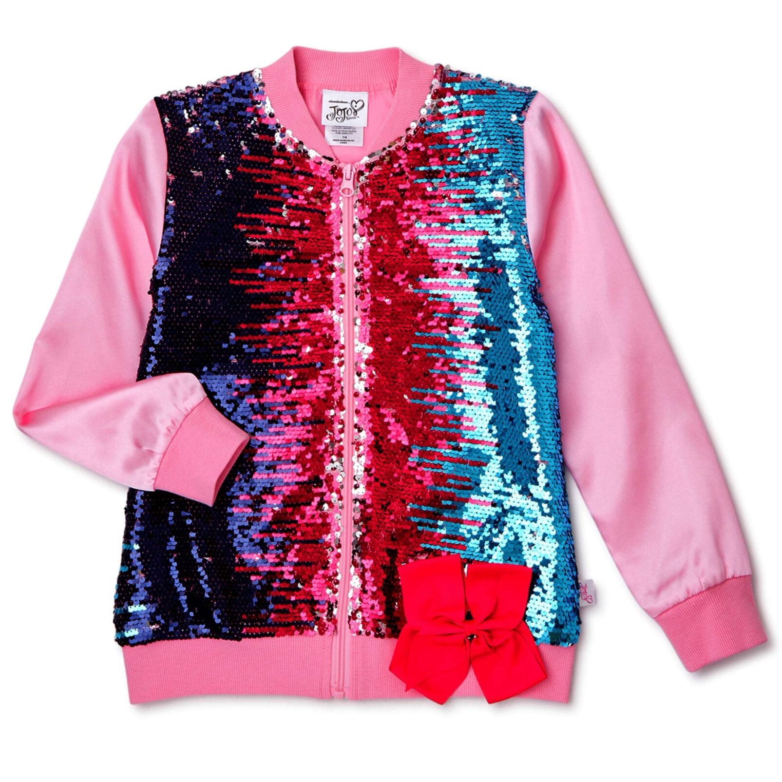 【レビューを書けば送料当店負担】 Siwa JoJo Sequin Bow Girls, Big for Jacket Bomber Up Zip ジャケット・アウター