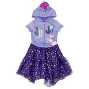JoJo Siwa Big Girls Zip Up Fur Costume Dress Purple 14-16