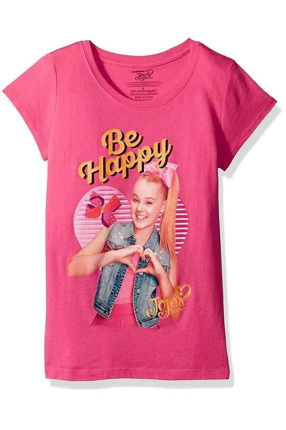 JoJo Siwa Big Jo Siwa Be Happy Girls Short Sleeve T-Shirt