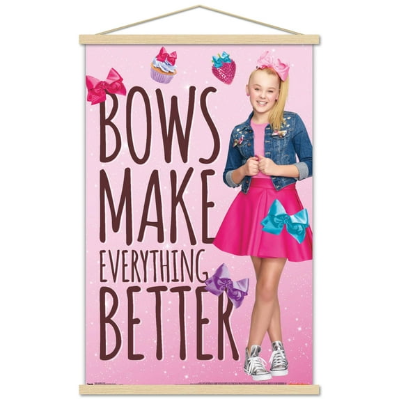 JoJo Siwa - Bows Wall Poster with Wooden Magnetic Frame, 22.375" x 34"