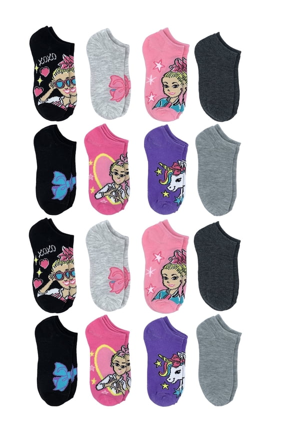 Character Girls No Show Socks, 16-Pack, Sizes S-L