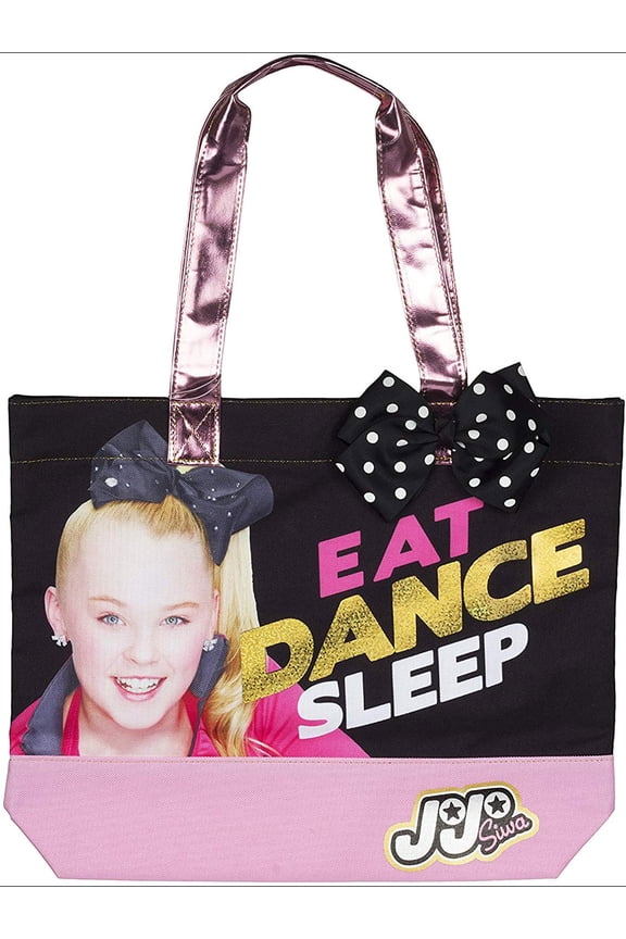 JoJo Siwa Eat, Dance, Sleep Tote Bag with Polka Dot Bow