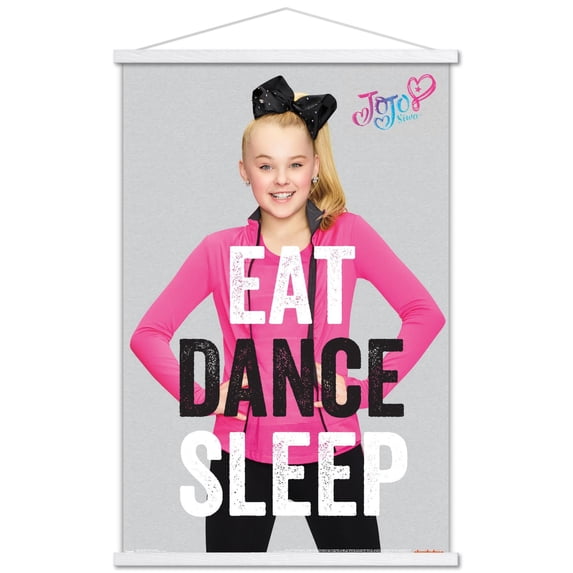 JoJo Siwa - Eat Dance Sleep Wall Poster with Wooden Magnetic Frame, 22.375" x 34"