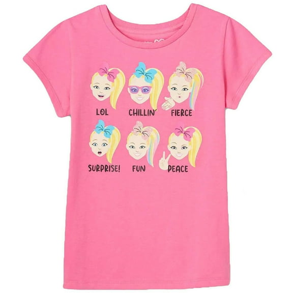 JoJo Siwa Expressions Girl's Pink Short Sleeve T-Shirt M (7-8)