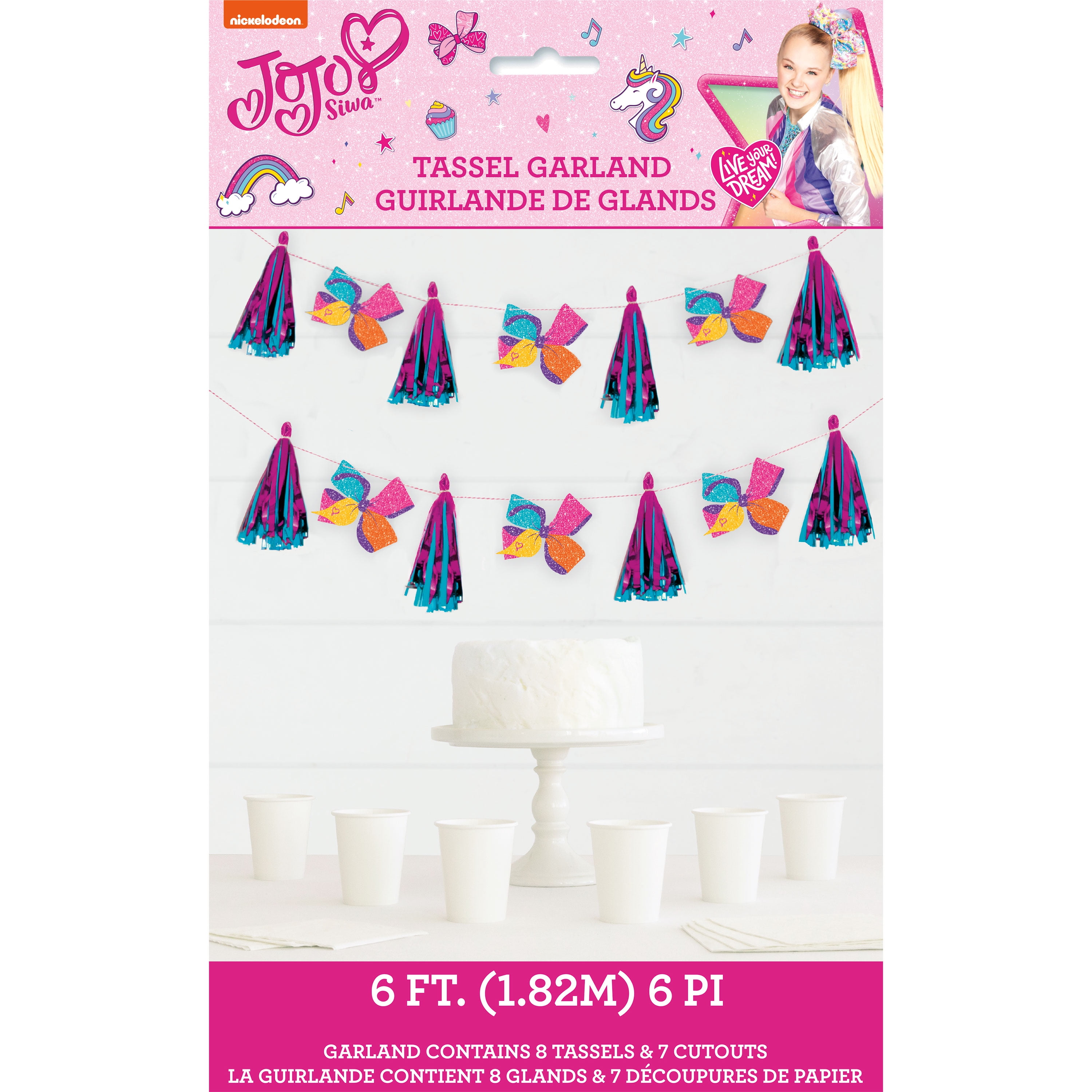 UNIQUE INDUSTRIES JoJo Siwa Foil Tassel Garland, 6ft