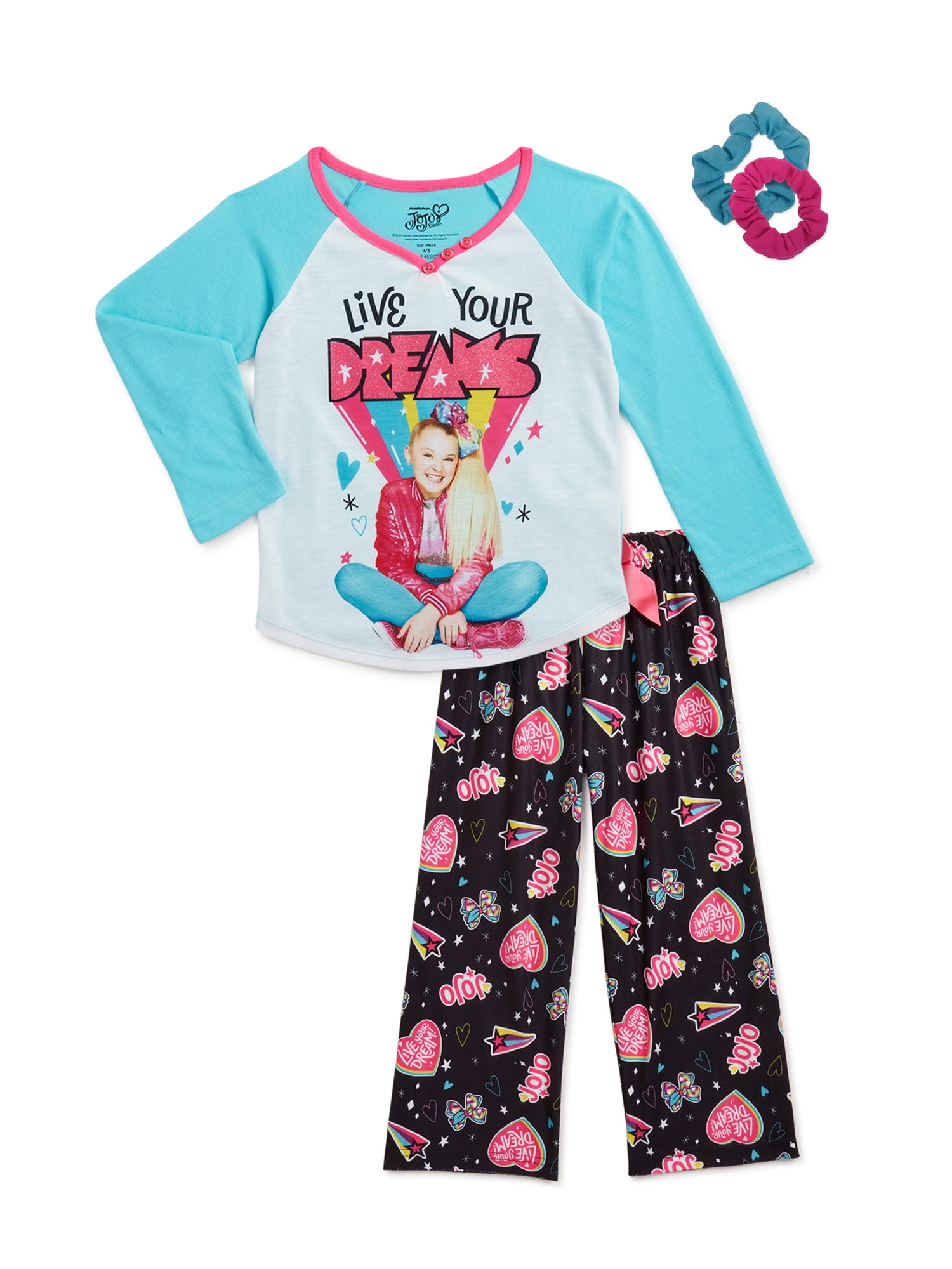 Nickelodeon Jojo Siwa Girls' Jojo and BowBow Shine 2 Piece Pajama Pant Set  (10) 