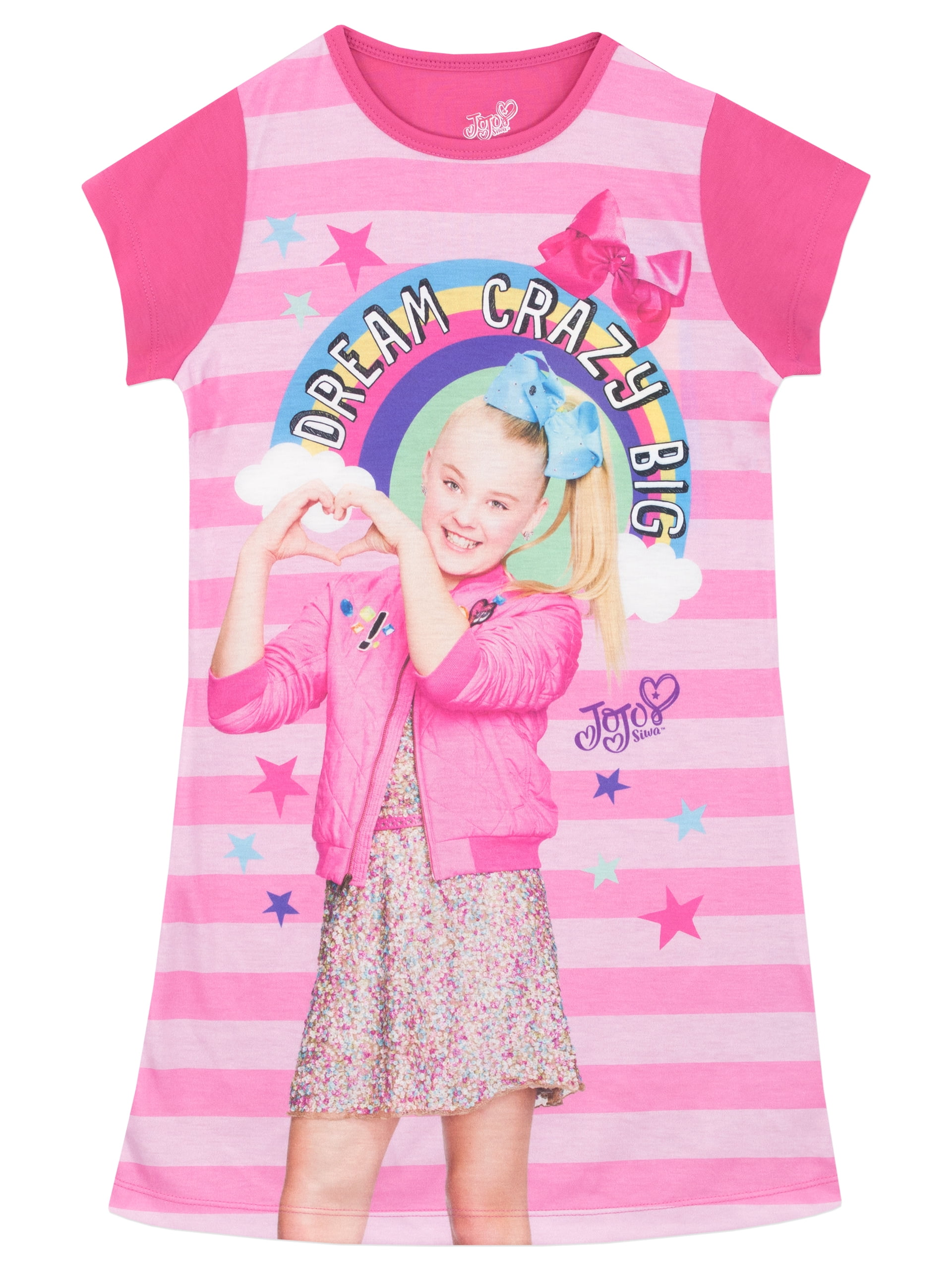 Nickelodeon JoJo Siwa Dream Big Girls T-Shirt – Light Pink Short Sleeve Tee, Printed In USA