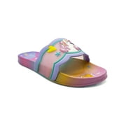 JoJo Siwa Girls EVA Slides, Multi-colored Outsole, Micro-injected Upper, Pink, Sizes 1/2-12/13
