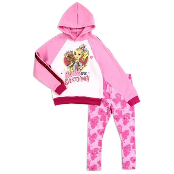 JoJo Siwa Girls' Fleece Hoodie and Leggings Set (Little Girls)