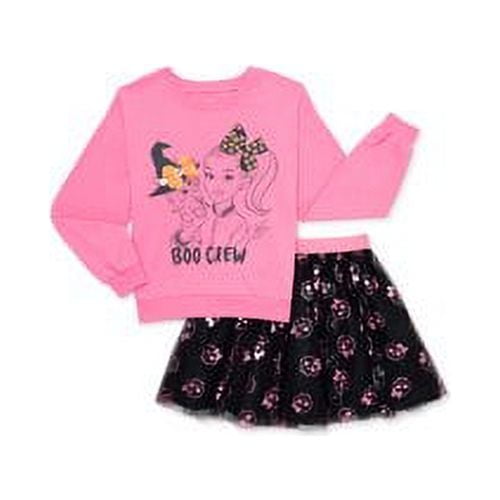 JoJo Siwa Girls Halloween Crewneck Pullover and Tutu Skirt Set, 2 Piece, Sizes 4-12