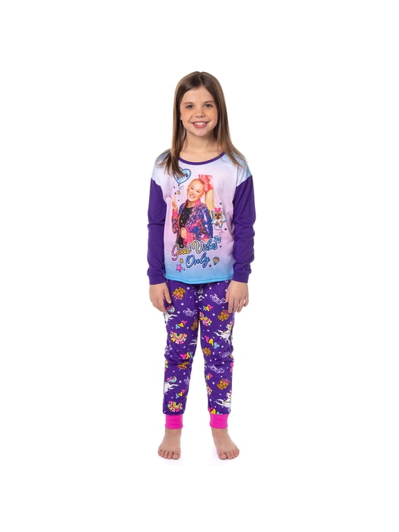 Girls Long Sleeve Top and Jogger 2-Piece Pajama Set, Sizes 4-12