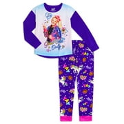 JoJo Siwa Girls Long Sleeve Top and Jogger 2-Piece Pajama Set, Sizes 4-12