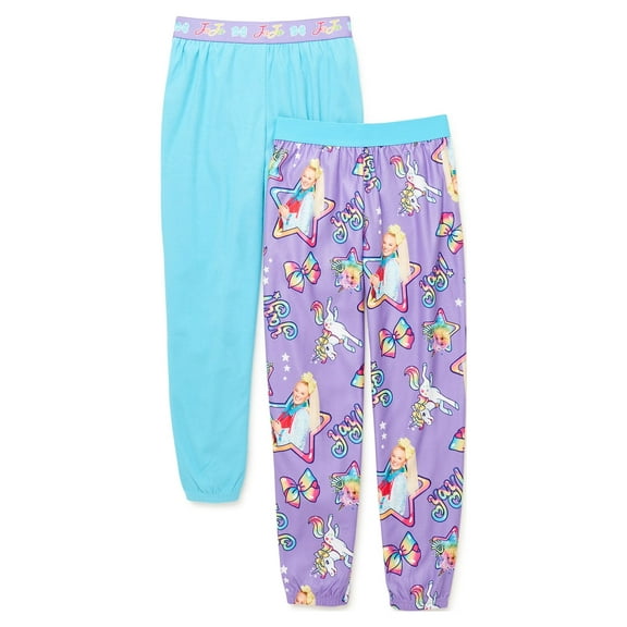 JoJo Siwa Girls' Pajama Pants, 2-Pack, Sizes 4-12