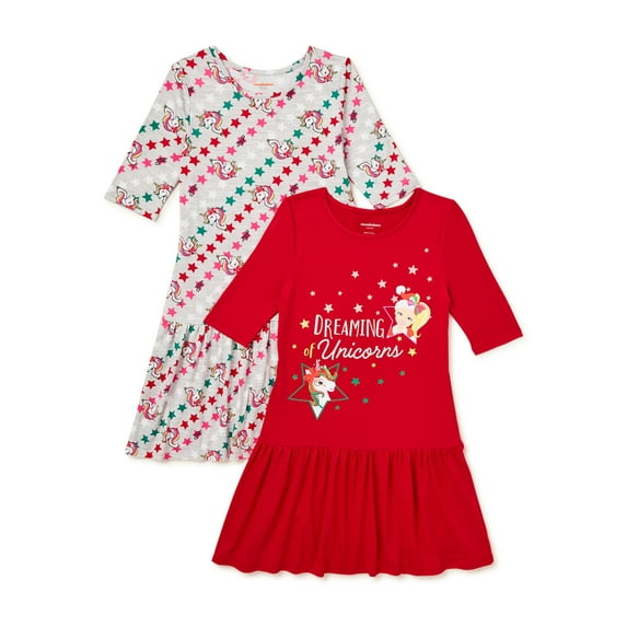 JoJo Siwa Girls Play Dresses, 2-Pack, Sizes 4-12