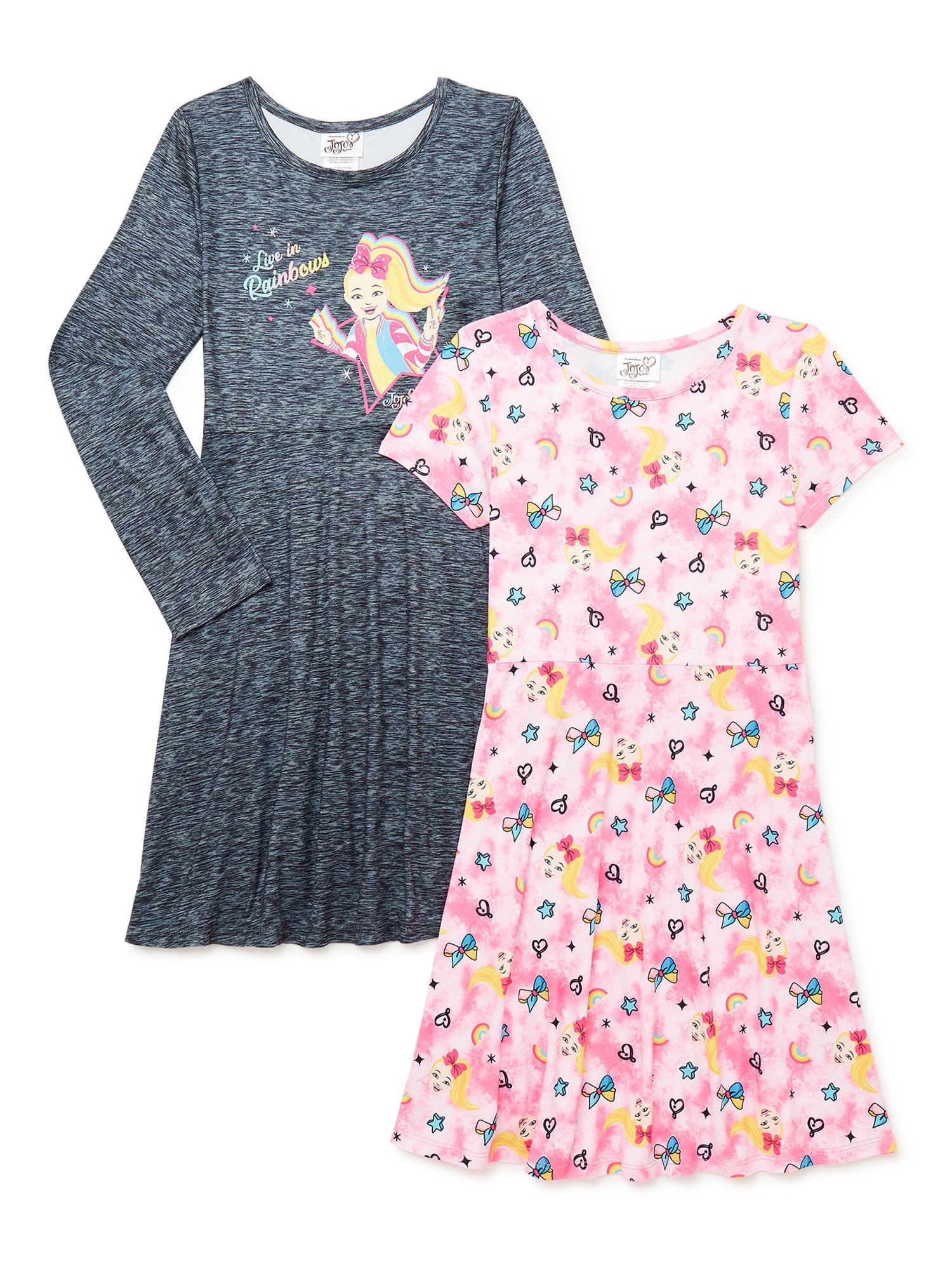 JoJo Siwa Girls' Play Dresses, 2-Pack, Sizes 4-16 - Walmart.com