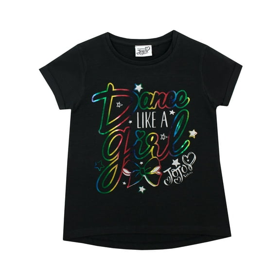 JoJo Siwa Girls Rainbow Dance T-Shirt Black Sizes 6-12