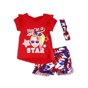 JoJo Siwa Girls Ruffle Shorts Set with Headband Little Girls