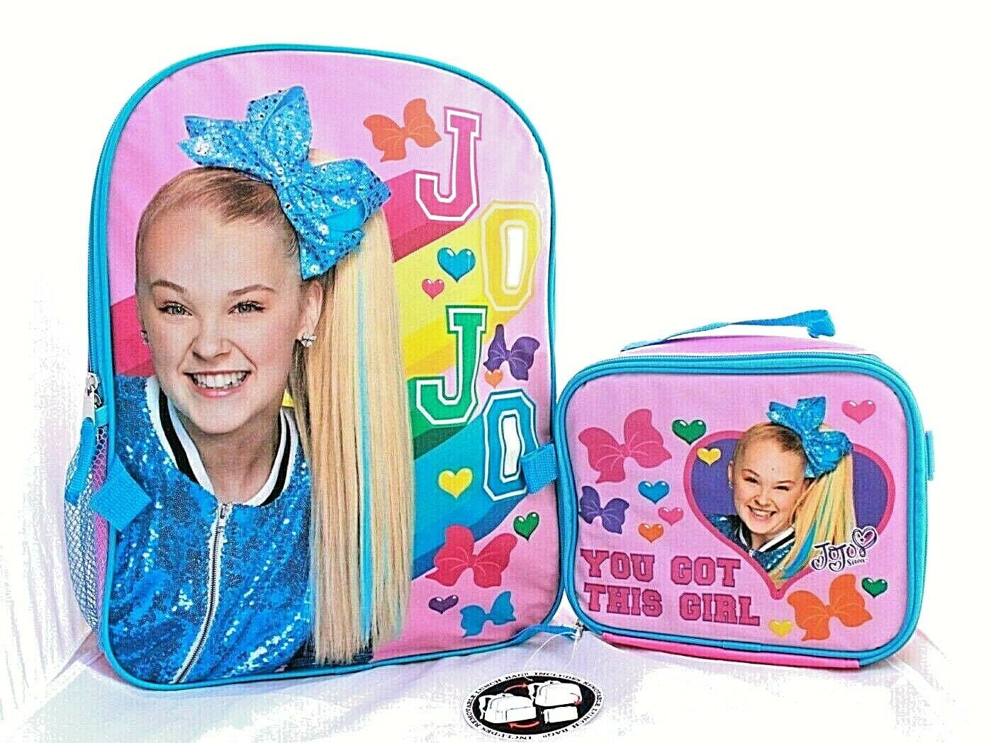 JoJo Siwa Girls School 16" Backpack with Lunch Box SET Book Bag