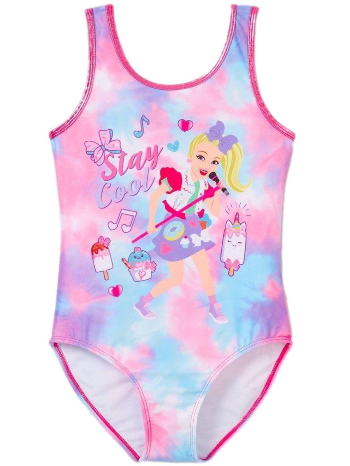 JoJo Siwa Girls' Stay Cool 1 Piece Swimsuit, Sizes 4-16 - Walmart.com