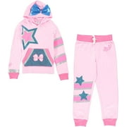 JoJo Siwa Girls Sweatshirt Hoodie and Jogger Clothing Set, Pink Sizes 4-20