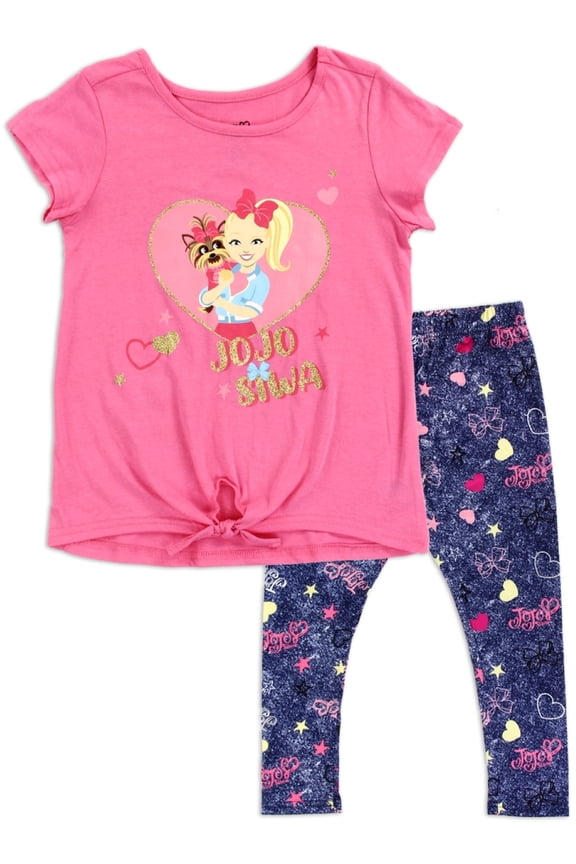 Girls' Tie-Front Top and Leggings Set (Little Girls)