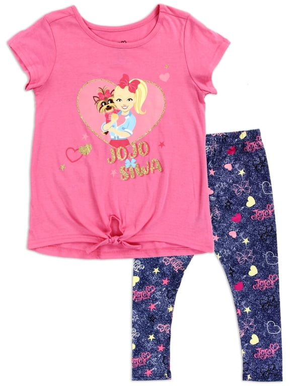 Girls' Tie-Front Top and Leggings Set (Little Girls)