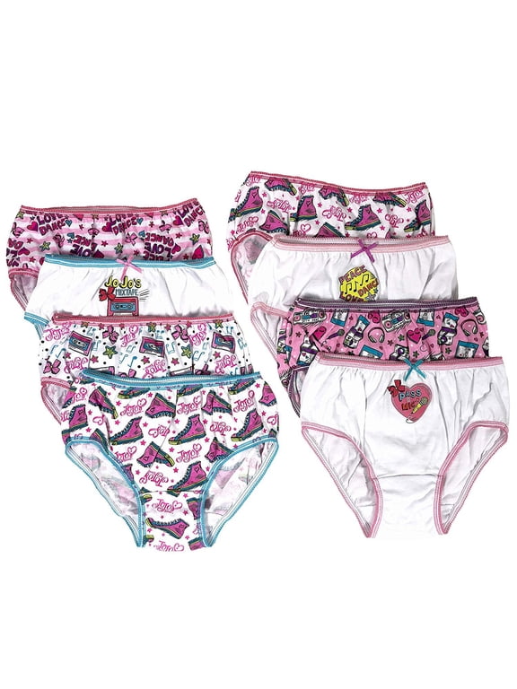 JoJo Siwa Girls Underwear, 8 Pack Briefs (Little Girls & Big Girls)