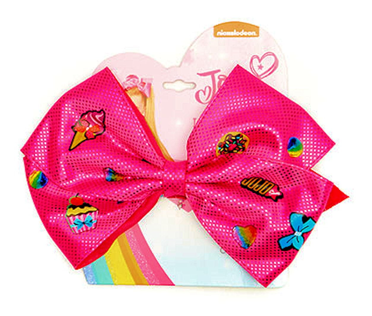 JoJo Siwa Hair Bow, Pink with Patches - Walmart.com