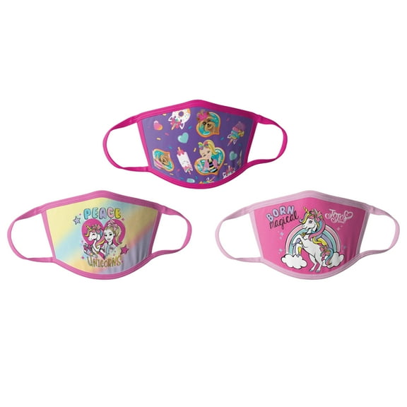 JoJo Siwa Kids Cloth Face Masks Cotton Pack of 3 Washable Reusable Non-Medical