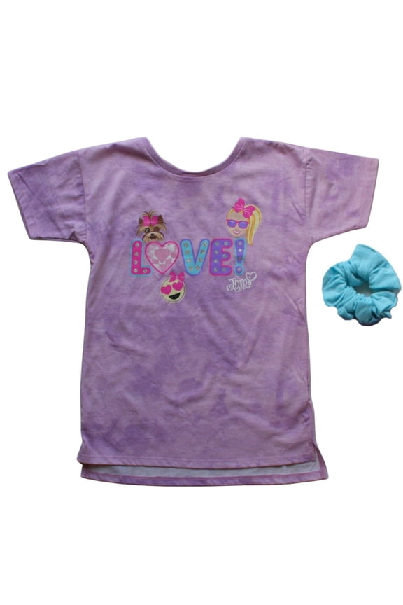JoJo Siwa Little Girl's Love Hi-Low T-Shirt and Hair Scrunchy S (7-8)