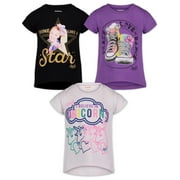 JoJo Siwa Little Girls 3 Pack T-Shirts Toddler to Big Kid