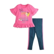 JoJo Siwa Little Girls T-Shirt and Leggings Outfit Set Toddler to Big Kid